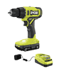 RYOBI PCL206K1 ONE+ 18V Cordless 1/2 in. Drill/Driver Kit with (1) 1.5 Ah Battery and Charger
