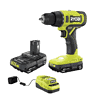 RYOBI PCL206K2 ONE+ 18V Cordless 1/2 in. Drill/Driver Kit with (2) 1.5 Ah Batteries and Charger