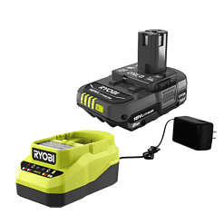 RYOBI PSK005 ONE+ 18V Lithium-Ion 2.0 Ah Compact Battery and Charger Starter Kit