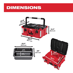 Milwaukee 48-22-8425 PACKOUT 22 in. Large Portable Tool Box Fits Modular Storage System