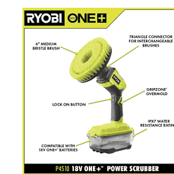 RYOBI P4510 ONE+ 18V Cordless Power Scrubber (Tool Only)