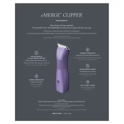 Andis eMERGE Cordless Dog Hair Clipper Purple