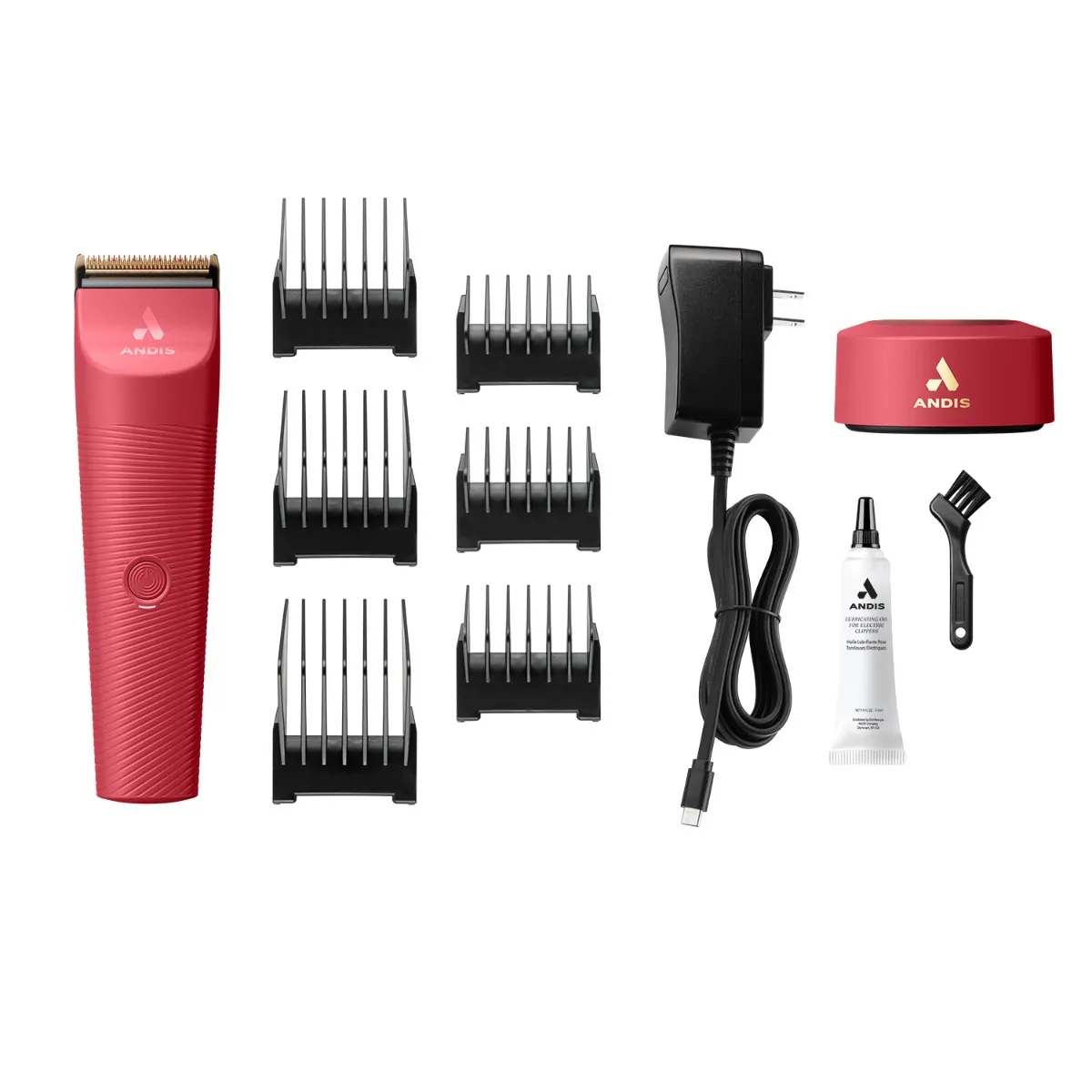 Andis Vida Adjustable Blade Dog Hair Clipper Raspberry