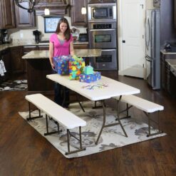 Lifetime 80454 6 ft. Fold-in-Half Table: Almond