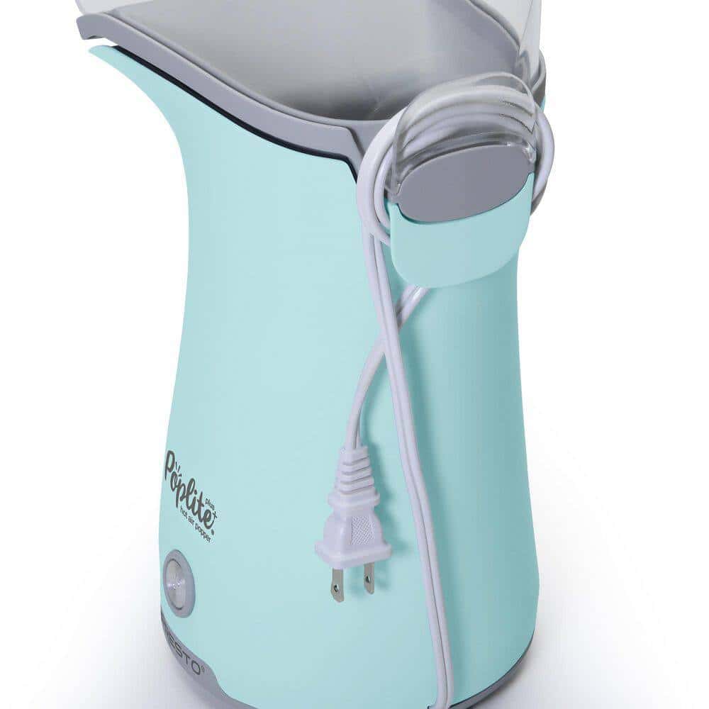 Presto 04867 1470W 8 oz. Kernels Aqua PopLite Plus Hot Air Popper Popcorn Machine with On/Off Switch