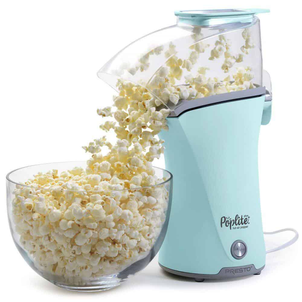 Presto 04867 1470W 8 oz. Kernels Aqua PopLite Plus Hot Air Popper Popcorn Machine with On/Off Switch