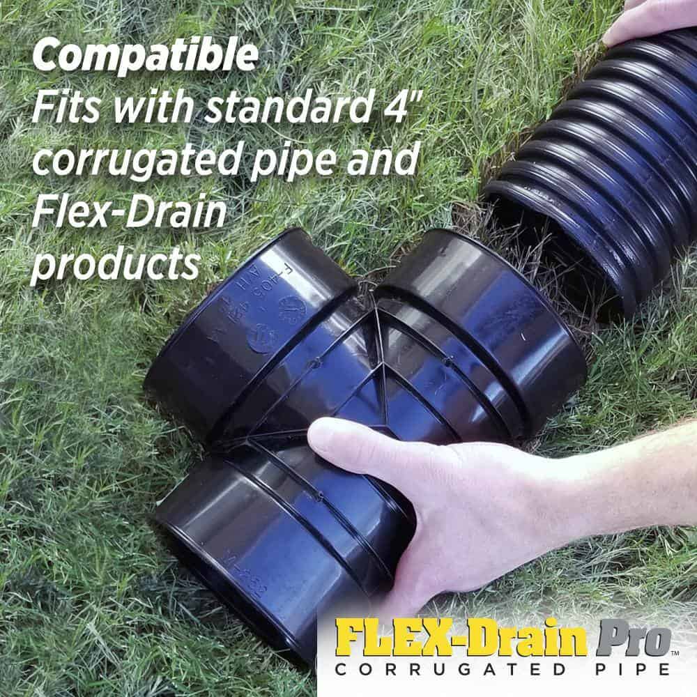 Amerimax Home Products HP4100P FLEX Drain Pro 4 in. x 100 ft. Black Copolymer Perforated Drain Pipe