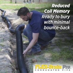 Amerimax Home Products HP4100P FLEX Drain Pro 4 in. x 100 ft. Black Copolymer Perforated Drain Pipe