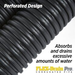 Amerimax Home Products HP4100P FLEX Drain Pro 4 in. x 100 ft. Black Copolymer Perforated Drain Pipe