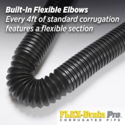 Amerimax Home Products HP4100P FLEX Drain Pro 4 in. x 100 ft. Black Copolymer Perforated Drain Pipe