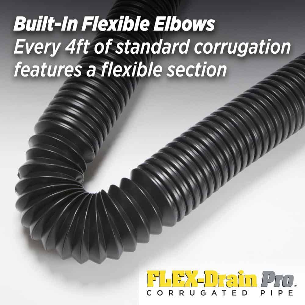 Amerimax Home Products HP4100P FLEX Drain Pro 4 in. x 100 ft. Black Copolymer Perforated Drain Pipe