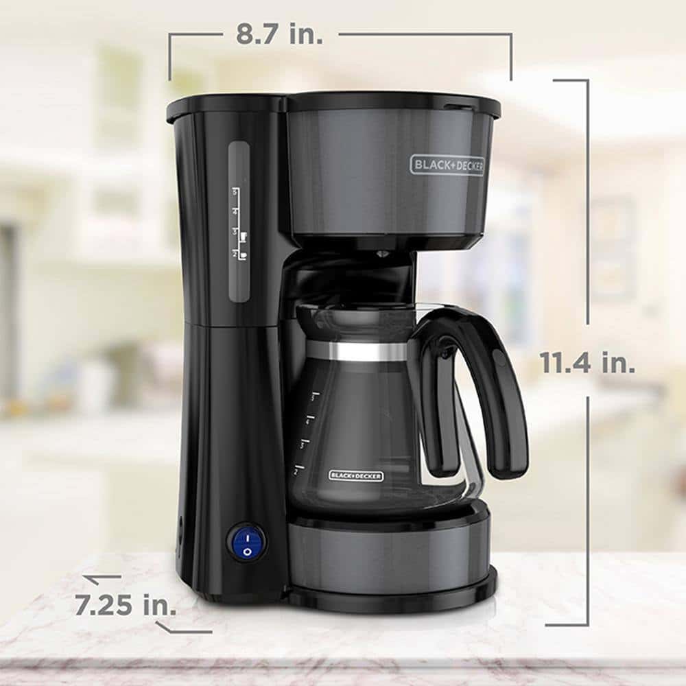 BLACK+DECKER 985119594M 4-in-1 Coffee Station 5-Cup Stainless Steel Black Coffee Maker