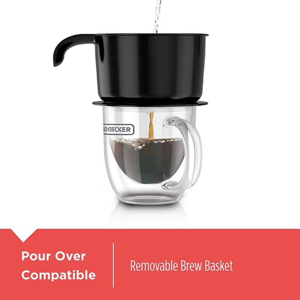 BLACK+DECKER 985119594M 4-in-1 Coffee Station 5-Cup Stainless Steel Black Coffee Maker