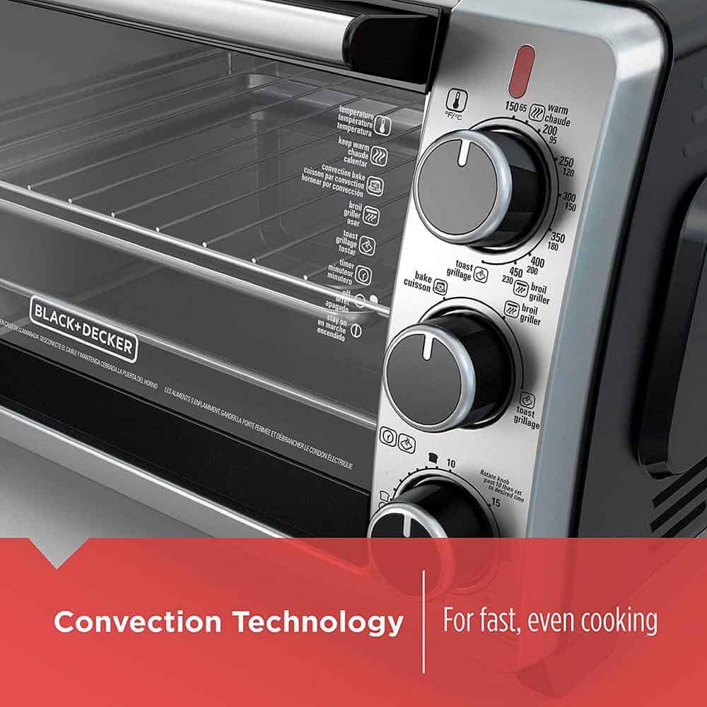BLACK+DECKER TO1950SBD 6-Slice Toaster Oven in Black
