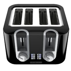 BLACK+DECKER TR0045B 1400-Watt 4-Slice Black Toaster