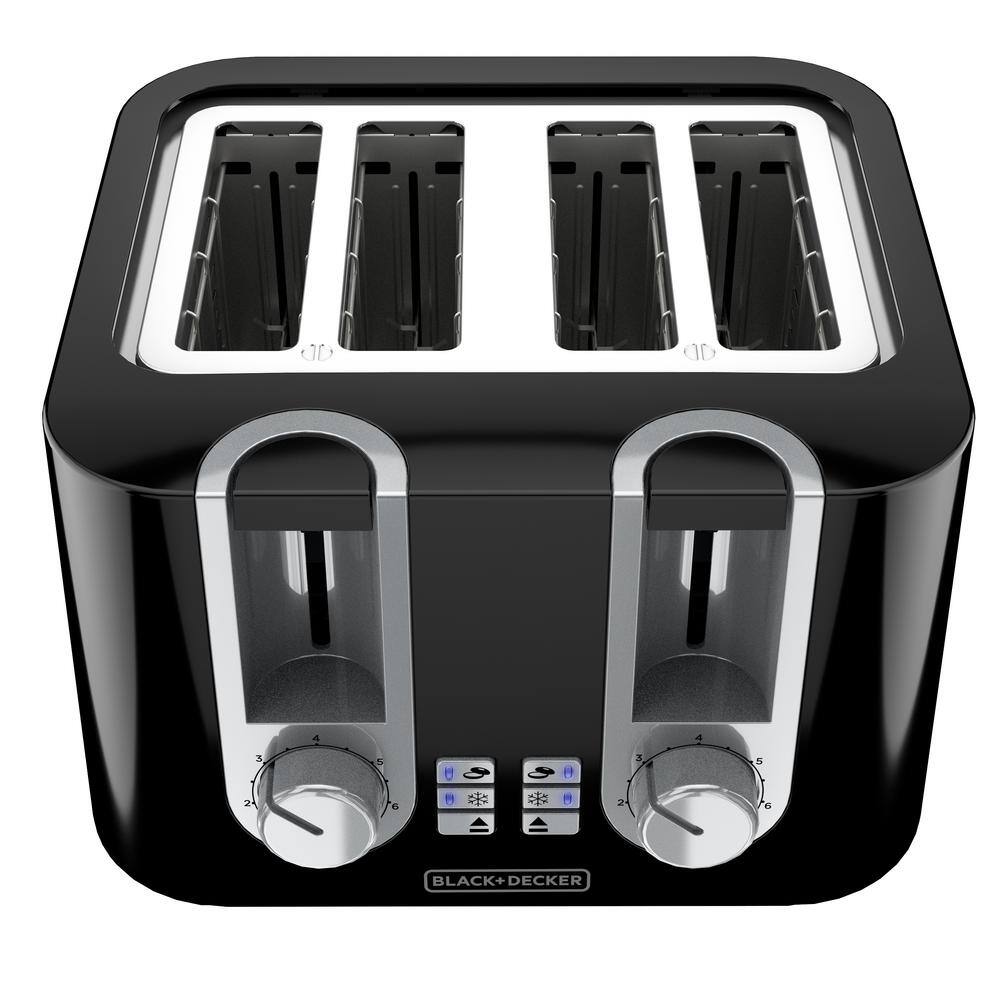 BLACK+DECKER TR0045B 1400-Watt 4-Slice Black Toaster