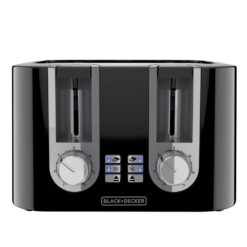 BLACK+DECKER TR0045B 1400-Watt 4-Slice Black Toaster