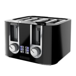 BLACK+DECKER TR0045B 1400-Watt 4-Slice Black Toaster