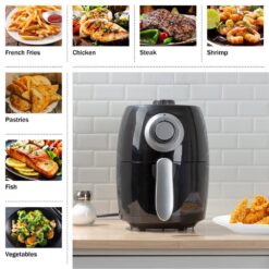 Classic Cuisine KIT-APP2 2.3 Qt. Black Electric Air Fryer with Nonstick Interior