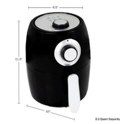 Classic Cuisine KIT-APP2 2.3 Qt. Black Electric Air Fryer with Nonstick Interior