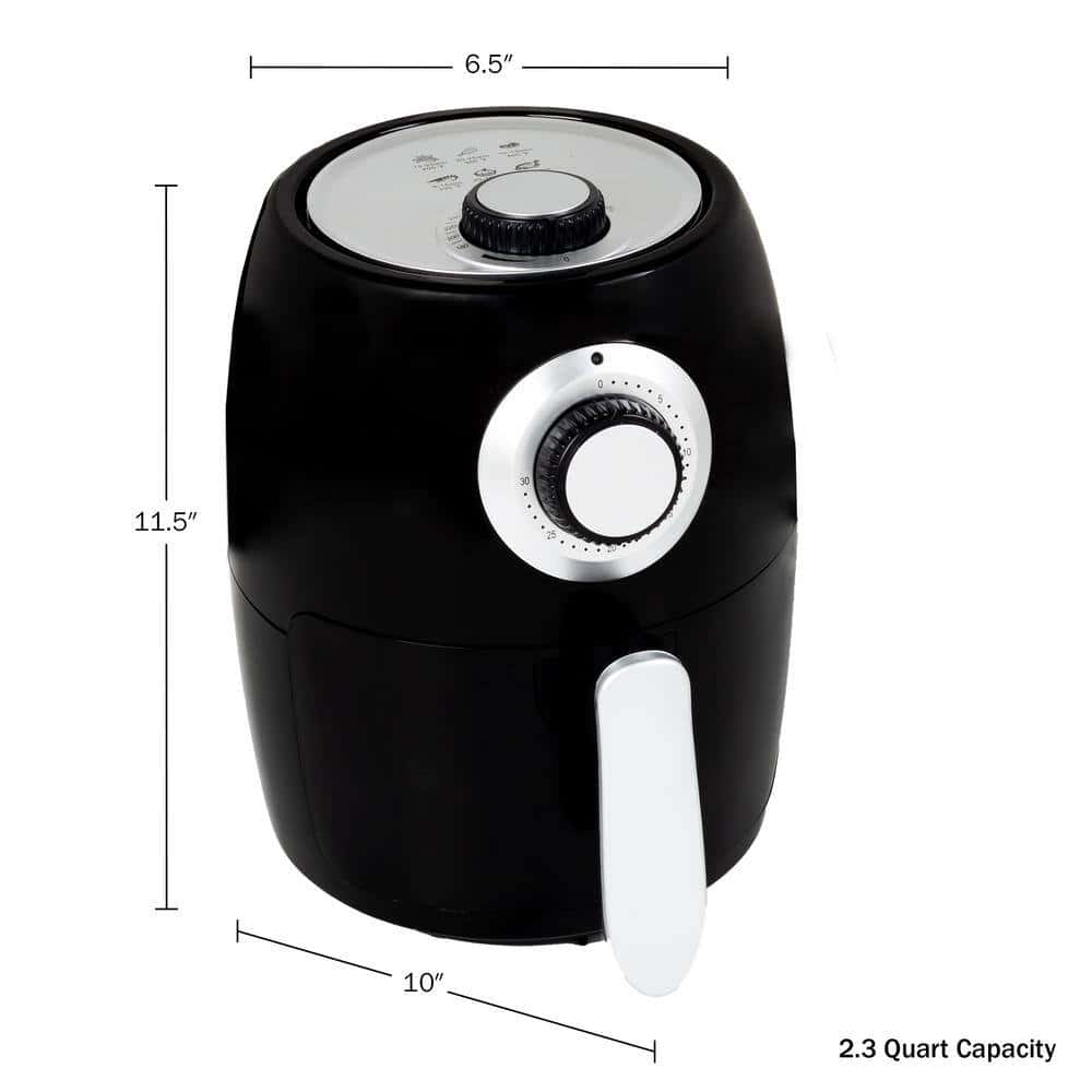 Classic Cuisine KIT-APP2 2.3 Qt. Black Electric Air Fryer with Nonstick Interior
