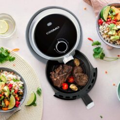 Cosmo COS-23AFAKB 2.3 qt. Electric Hot Air Fryer with Temperature Control, Timer, Auto Shut-Off, 1000W in Black