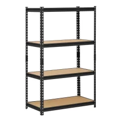 Edsal UR-364BLK 4-Tier Heavy Duty Steel Garage Storage Shelving Unit in Black (36 in. W x 60 in. H x 18 in. D)