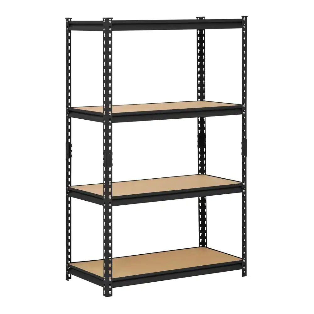 Edsal UR-364BLK 4-Tier Heavy Duty Steel Garage Storage Shelving Unit in Black (36 in. W x 60 in. H x 18 in. D)
