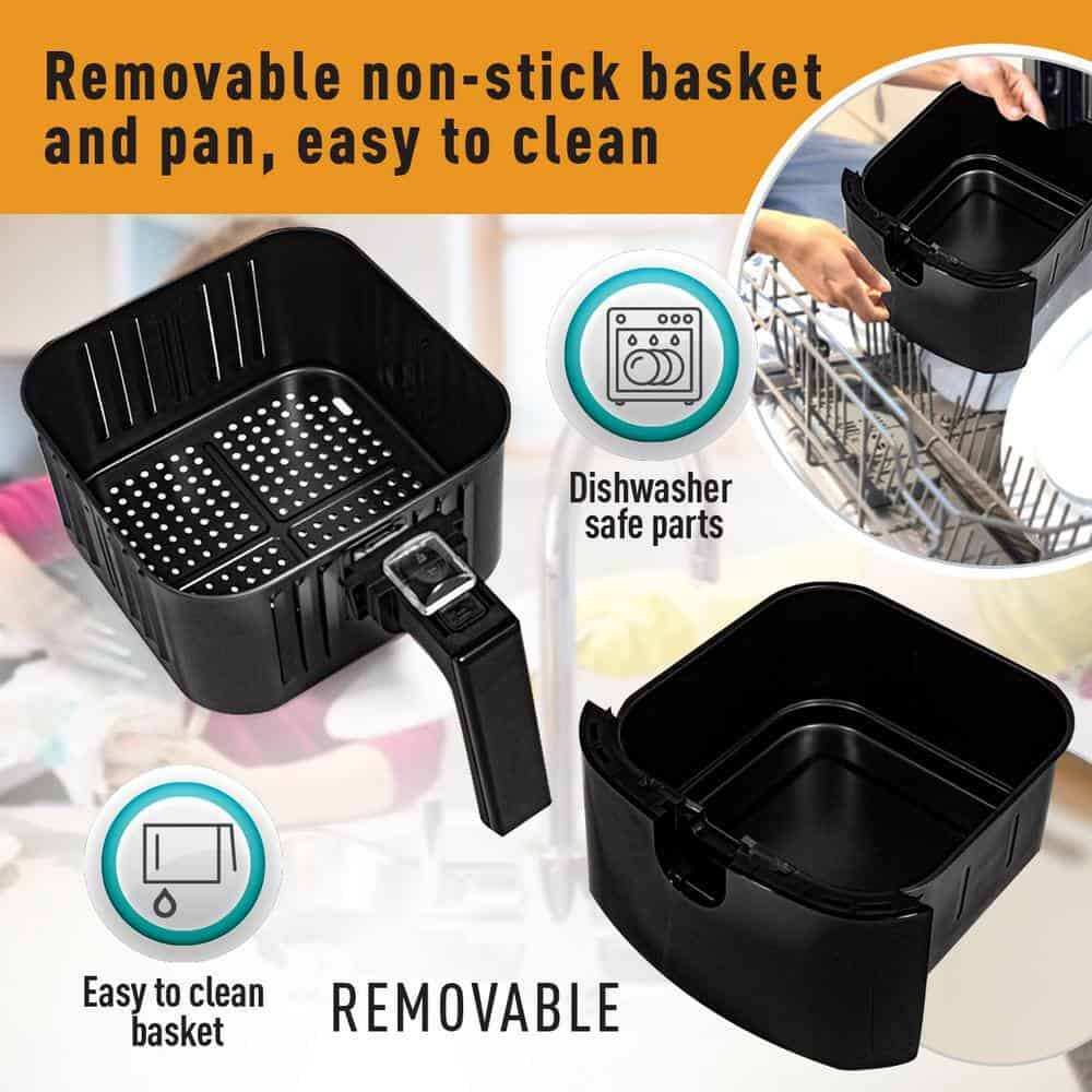 Emerald SM-AIR-1804-5.0 5.5 qt. Black Digital Air Fryer with Slide Out Pan/Detachable Basket
