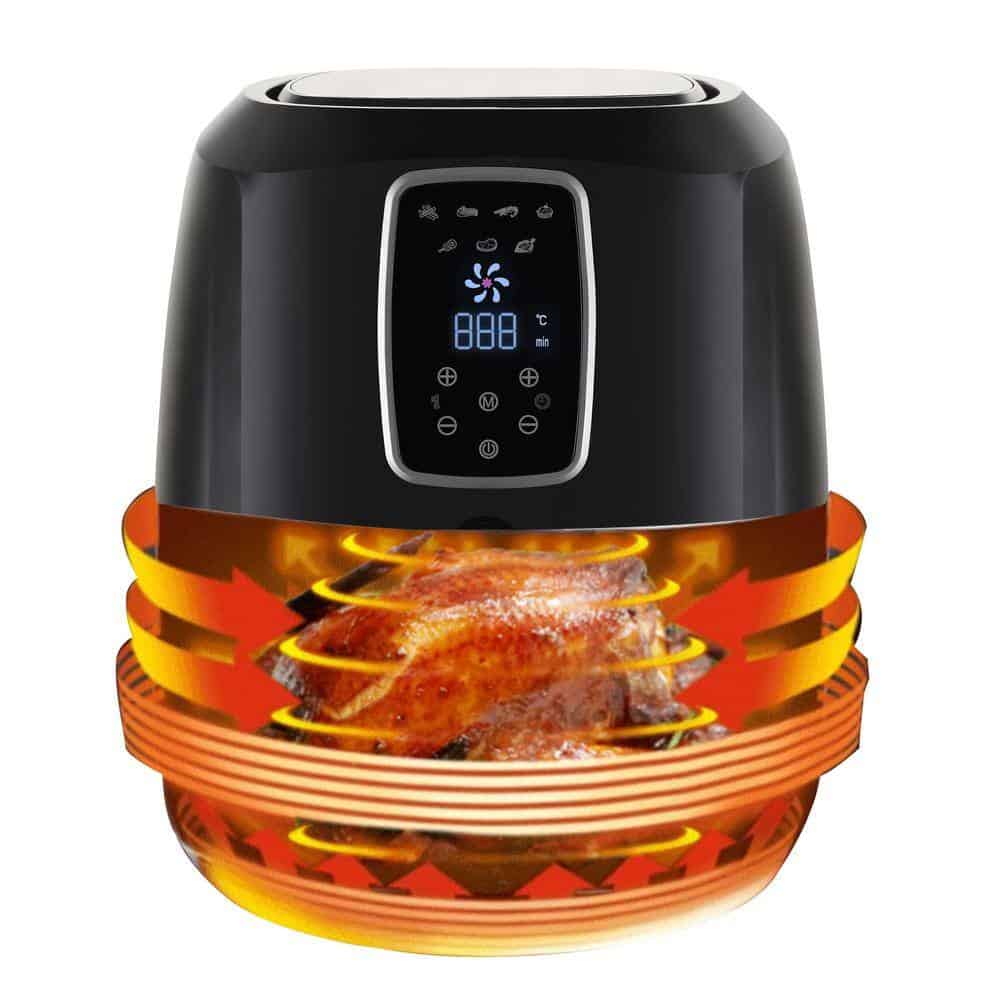 Emerald 5.5 Qt. Black Air Fryer with Digital LED Touch Display