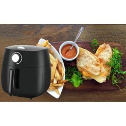 Emerald SM-AIR-1818 4.2 Qt. 1800-Watt Black Air Fryer with Double Ceramic Basket and Pan Set and Rapid Air Technology