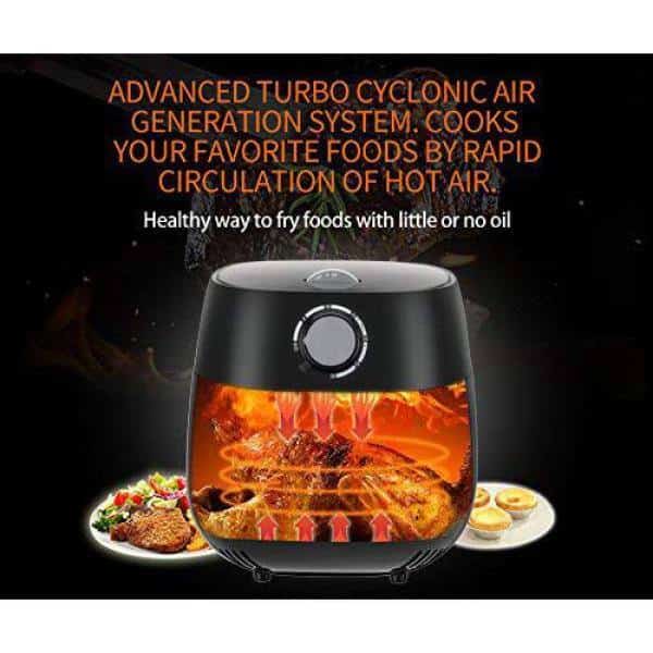 Emerald SM-AIR-1818 4.2 Qt. 1800-Watt Black Air Fryer with Double Ceramic Basket and Pan Set and Rapid Air Technology