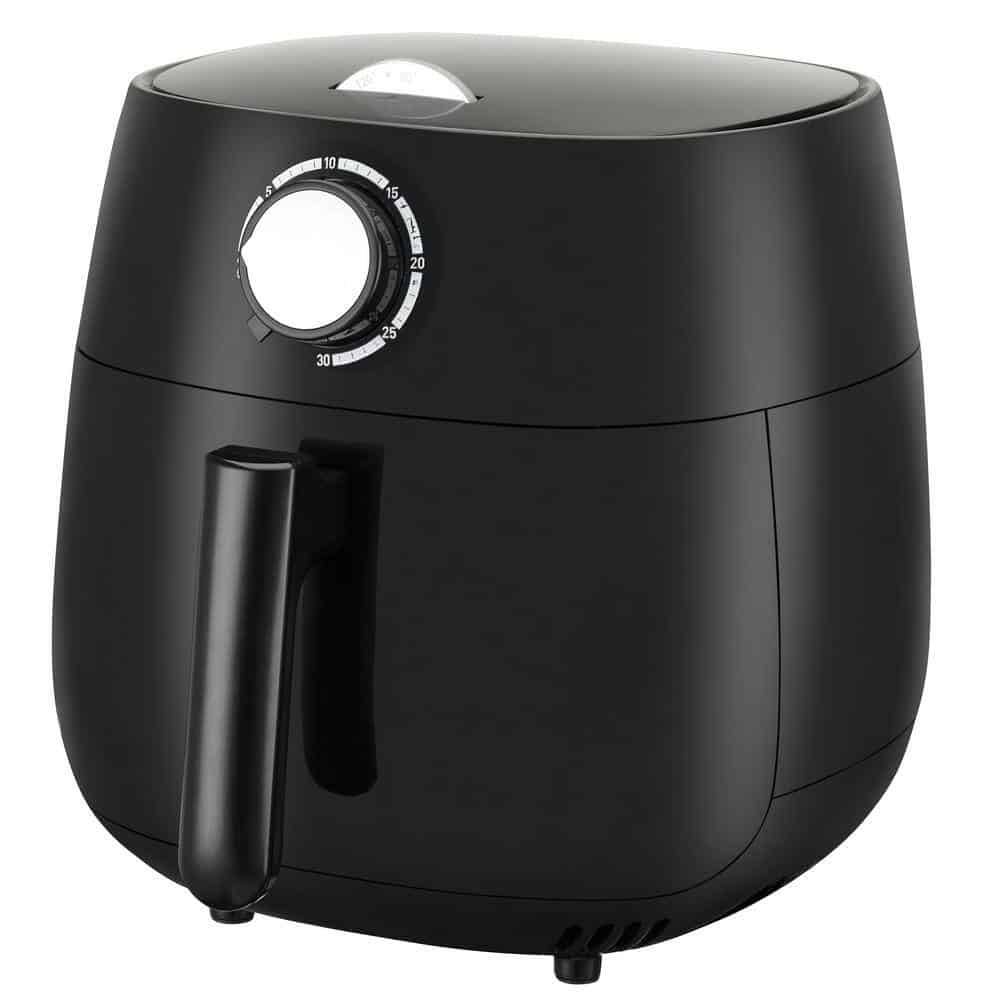 Emerald SM-AIR-1818 4.2 Qt. 1800-Watt Black Air Fryer with Double Ceramic Basket and Pan Set and Rapid Air Technology