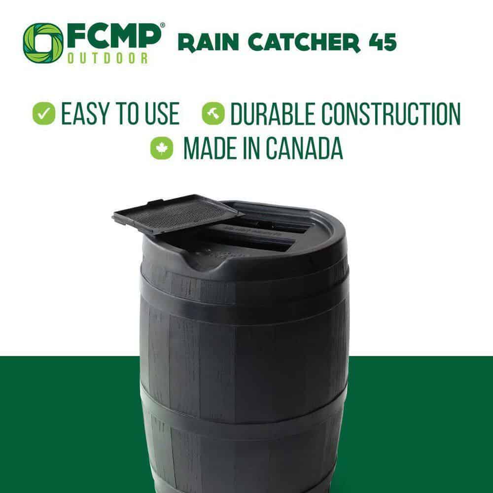 FCMP Outdoor RC45-BLK 45 Gal. RC45 Rain Barrel, Black