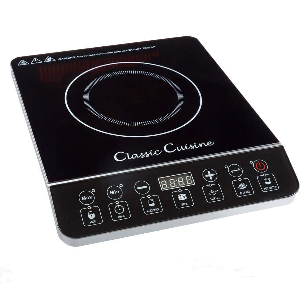 Classic Cuisine Portable Induction Cooktop 1800-Watt Single Burner Electric Hot Plate