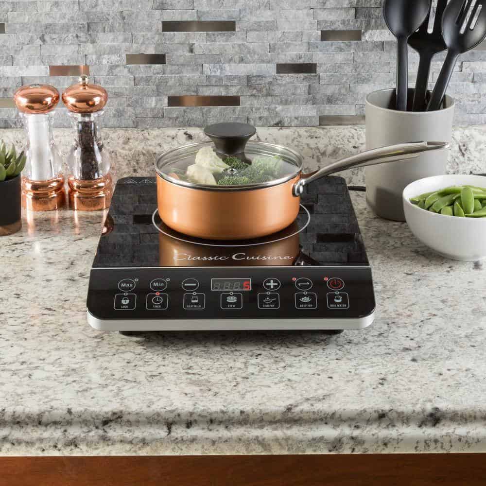 Classic Cuisine Portable Induction Cooktop 1800-Watt Single Burner Electric Hot Plate