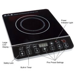 Classic Cuisine Portable Induction Cooktop 1800-Watt Single Burner Electric Hot Plate
