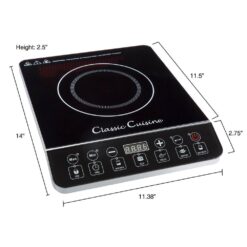Classic Cuisine Portable Induction Cooktop 1800-Watt Single Burner Electric Hot Plate