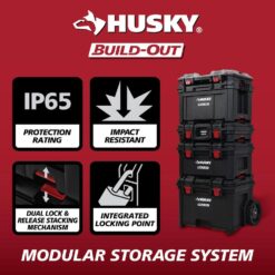 Husky 22844 Build-Out 22 in. Modular Tool Storage Rolling Tool Box