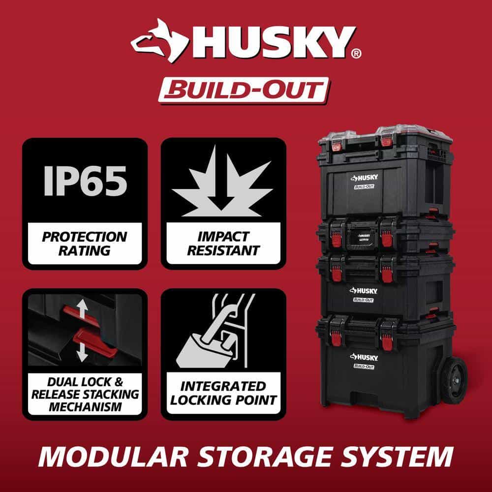 Husky 22844 Build-Out 22 in. Modular Tool Storage Rolling Tool Box