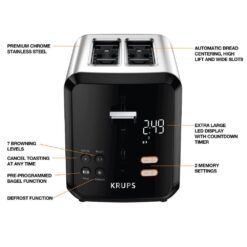 Krups KH320D50 Black My Memory Digital Stainless Steel 2-Slot Toaster
