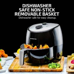 OVENTE FAM11320B 3.2 Quart Black Compact Electric Air Fryer with Non-Stick Removable Basket
