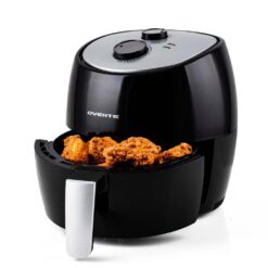 OVENTE FAM11320B 3.2 Quart Black Compact Electric Air Fryer with Non-Stick Removable Basket