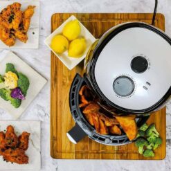 OVENTE FAM11320B 3.2 Quart Black Compact Electric Air Fryer with Non-Stick Removable Basket
