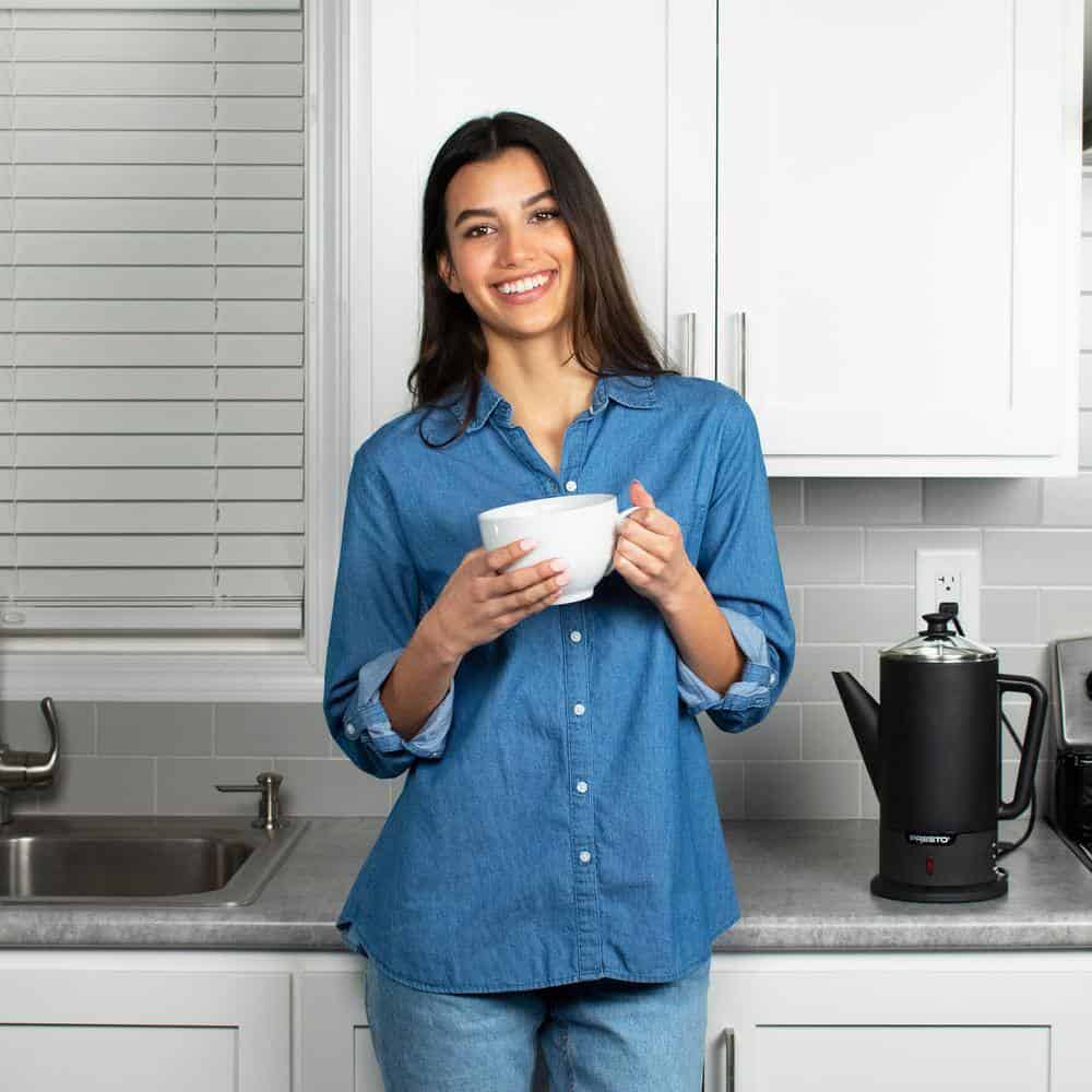 Presto 02815 12 Cup Black Stainless Steel Cordless-Serve Coffee Maker