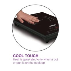 Salton Single Burner 8 in. Black Electric Portable Induction Cooktop