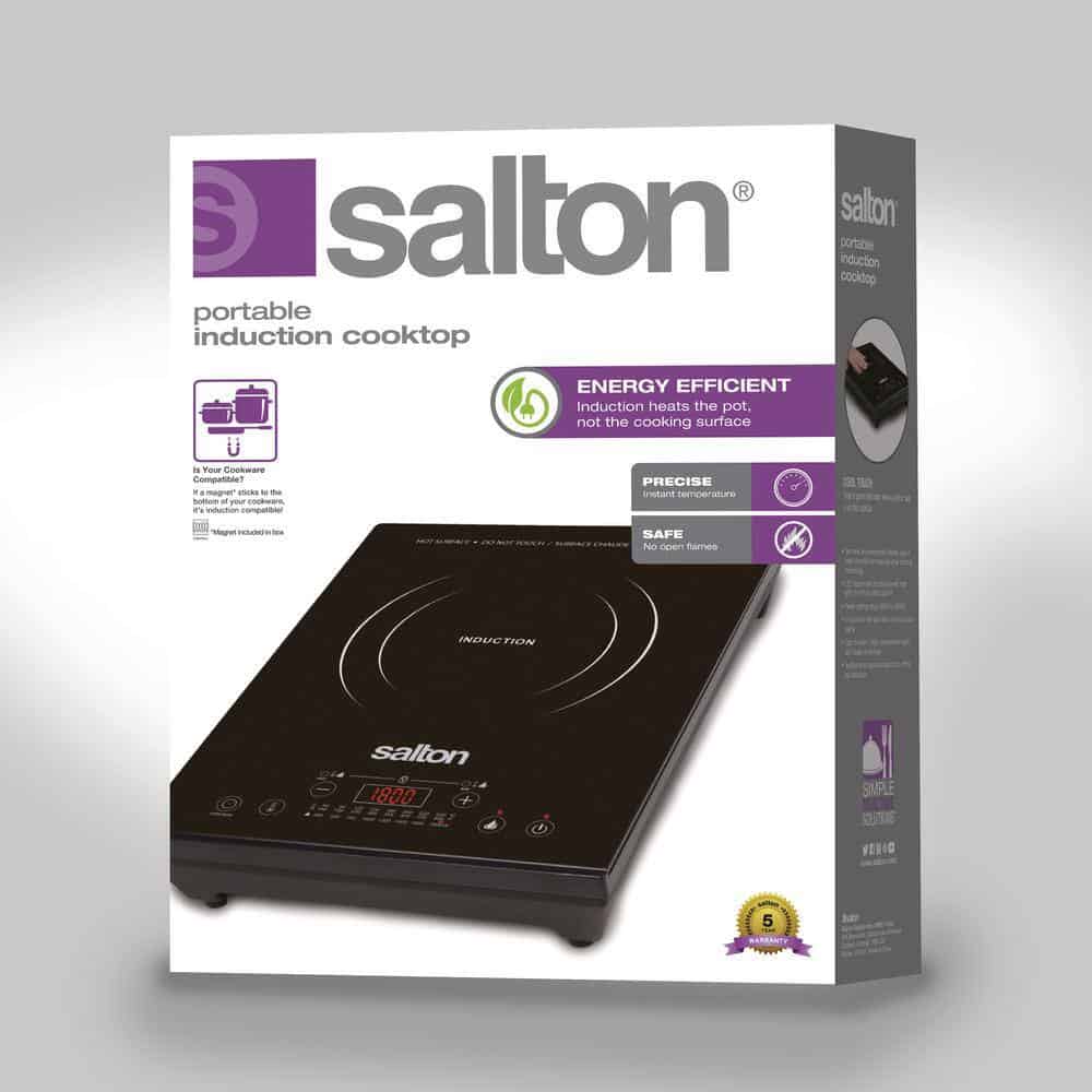 Salton Single Burner 8 in. Black Electric Portable Induction Cooktop