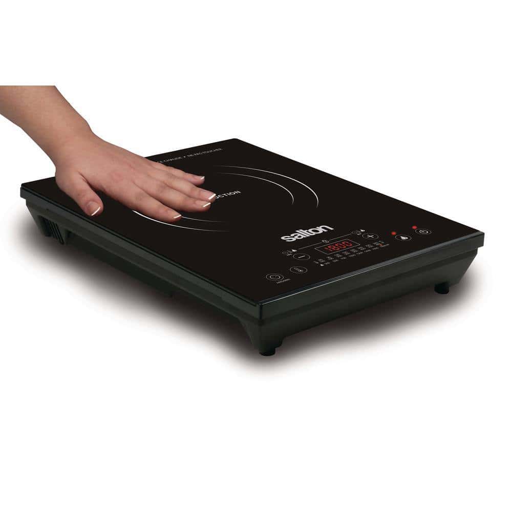 Salton Single Burner 8 in. Black Electric Portable Induction Cooktop