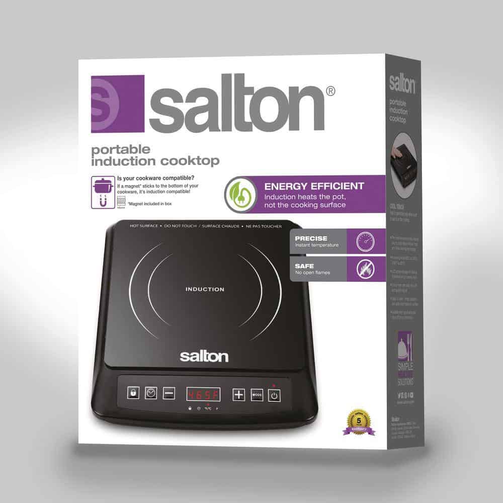 Salton ID1948 Single Burner 12.9 in. Black Electric Induction Cooktop