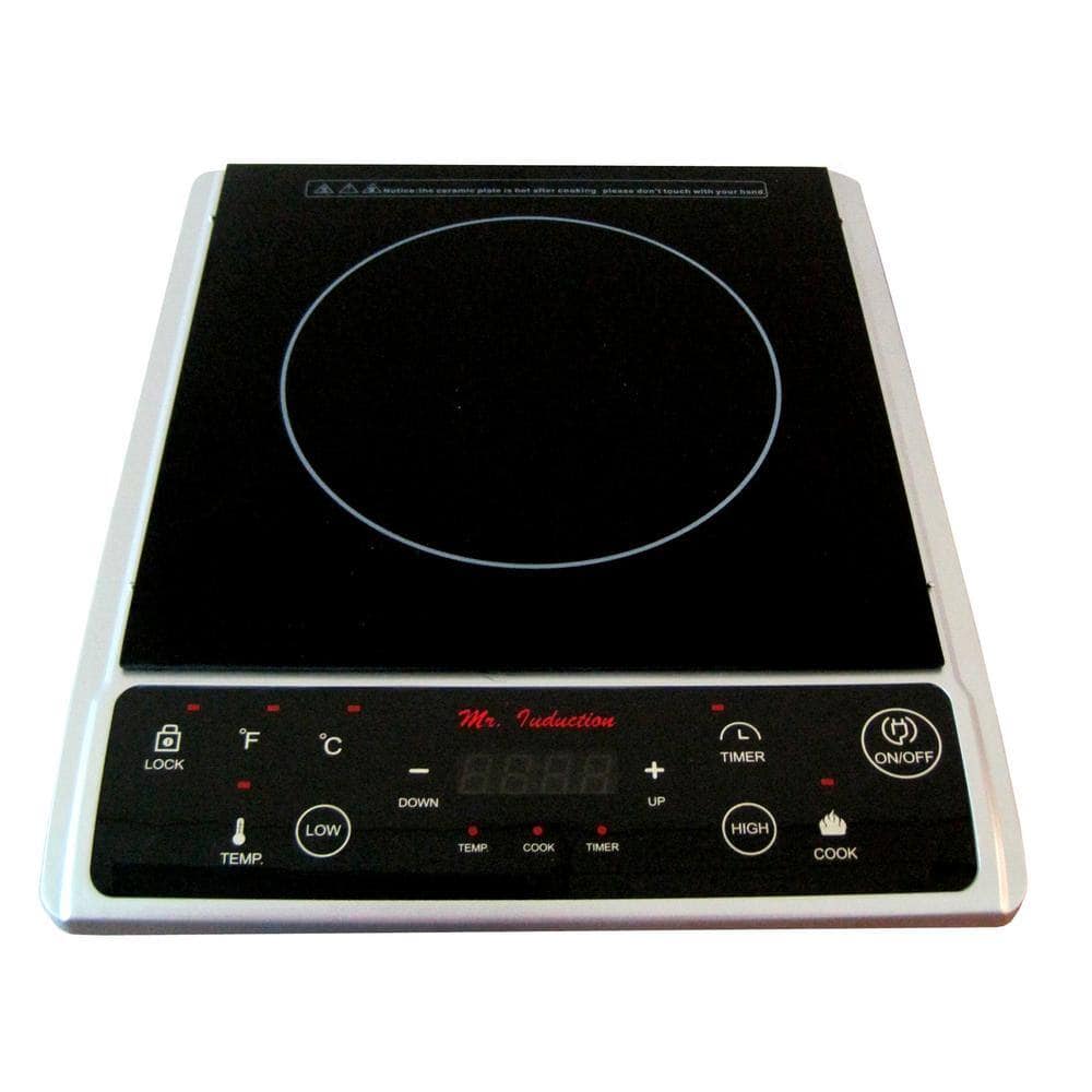 SPT Single Burner 7.25 in. Black and Silver Induction Hot Plate